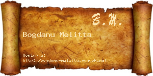 Bogdanu Melitta névjegykártya